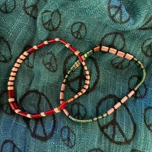 ERIMISH CHICKLET BEAD BRACELET LOT OF 2